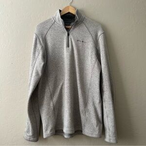 Eddie Bauer Men's Light Gray Zip-Up Sweater